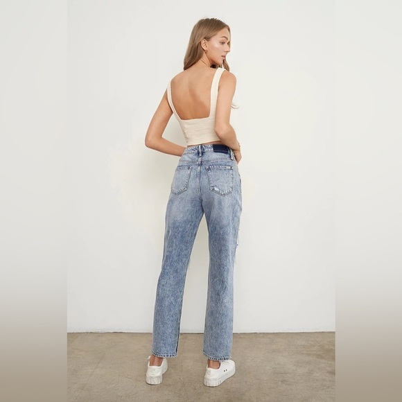 Insane Gene Stonewashed High Waist Ripped Boyfriend Jeans Size 11/29 - Picture 7 of 14